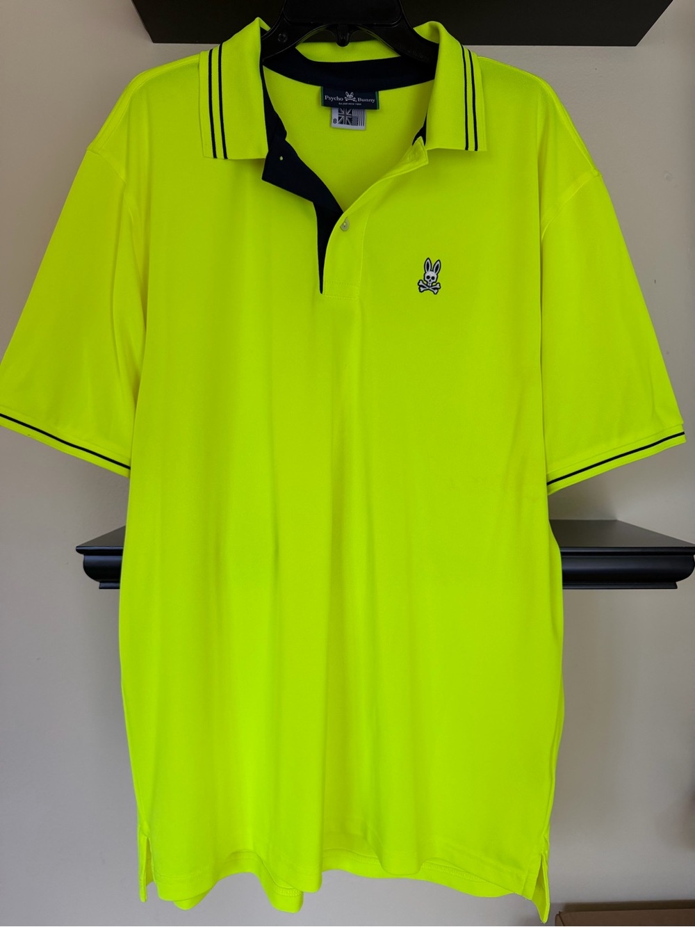 Psycho Bunny High-Vis Neon Yellow Polo with Black Trim - Men’s
